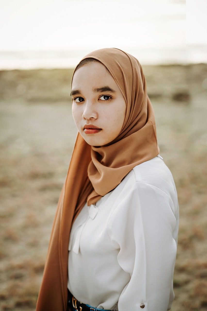 model, woman, hijab, nature, beach, muslim, islam, asian, young woman, girl, lady, shore, seashore, young, portrait, female, female model, pose, posing, modeling